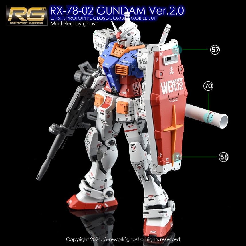 ヤン・ゴースト 水転写デカール RG 1/144 RX-78-2 VER2.0 FLUO用