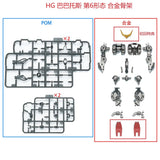 EW HG Barbatos Lupus Rex Iron-Blooded Orphans Series Metal Frame Parts do not include figure