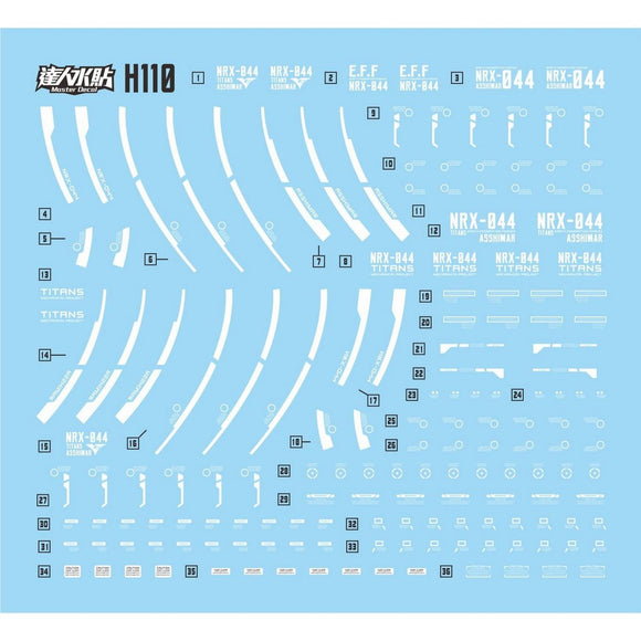 MASTER Water Slide Decal H110 for HG 1/144 Asshimar Pumpkin