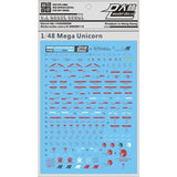 DL DALIN Water slide decal MEGA 1/48 UNICORN