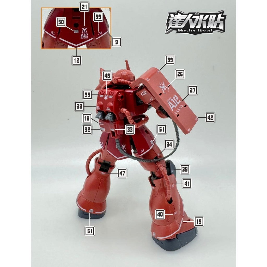 マスター水転写デカール H034 HG 1/144 GTO MS-06 ザクII C-6/R6型