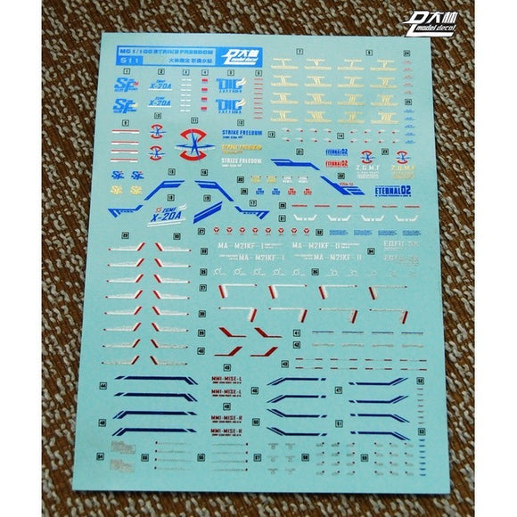DL DALIN Water slide decal MG MB Strike Freedom 4 Color Coating