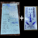 DL DALIN Water slide decal Gold Coating MG MB Blue Frame