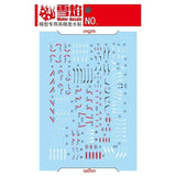 20250722 XUEYAN XY / SNOW FLAME RG 17 Wing  Zero EW Fluorescence High-Accuracy Water slide decal