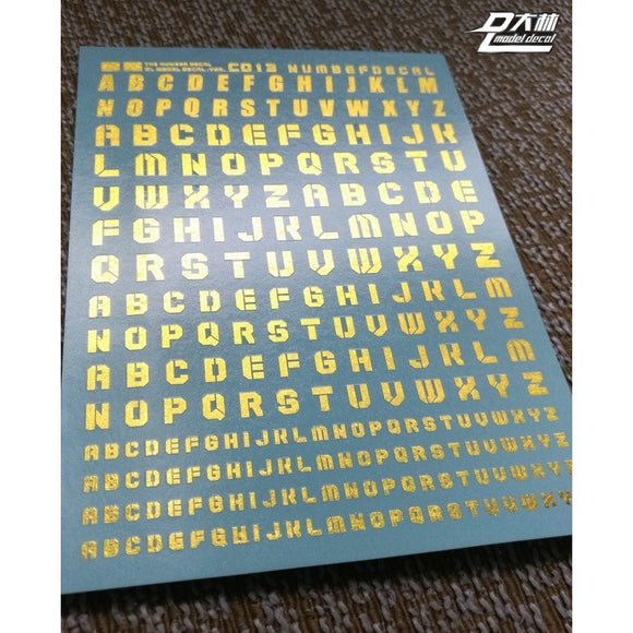 DL DALIN Water slide decal C013 1/144 1/100 1/60 Letter Series General Use Gold Coating