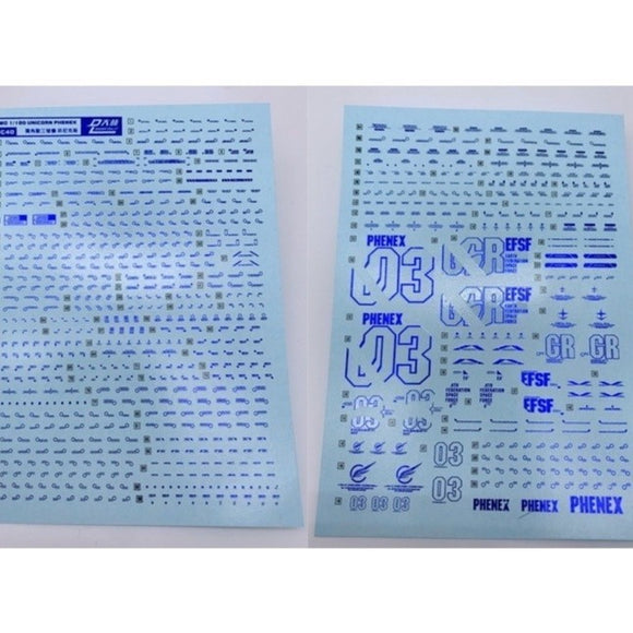 DL DALIN Water slide decal MG 1/100 PHENEX Blue Coating