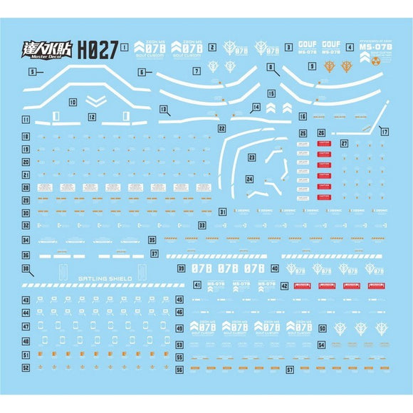 マスター H027 1/144 HG 08 グフカスタム 水転写デカール コレクターズアイテム