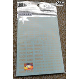 DL DALIN Water slide decal C013 1/144 1/100 1/60 Letter Series General Use Gold Coating