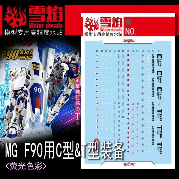 20250722 XUEYAN XY / SNOW FLAME MG-134 MG F90 C type T type Water slide decal