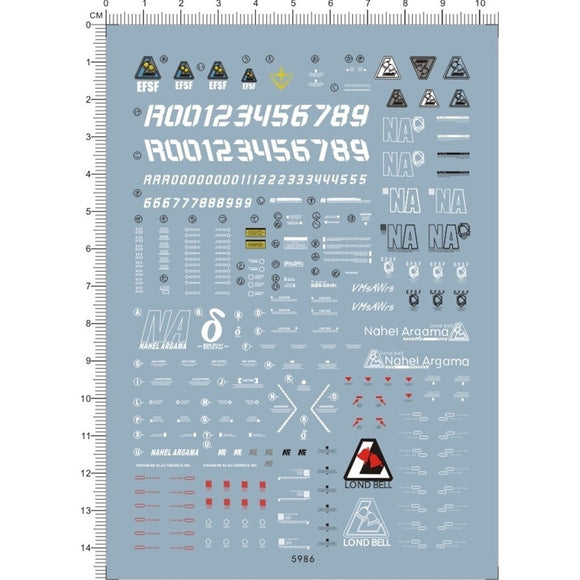 CALILY MG 1/100 Delta Plus MSN-001 Water Slide Decal