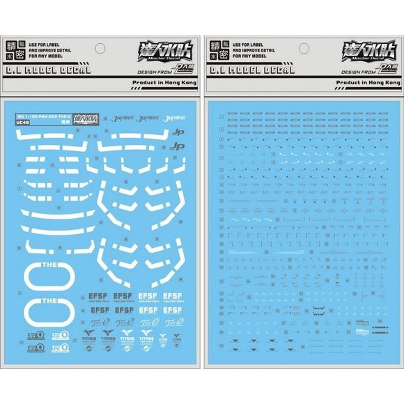 DL DALIN Water slide decal UC49 MG 1/100 PMX-003 THE O