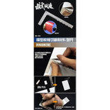 MOSHI M.S. MS004  Military Model ABS Slab Rubber Modification Cutting Stainless Steel L-Shaped Ruler