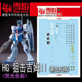 20250722 XUEYAN XY / SNOW FLAME HG-55 HG GM II BLACK Deathscythe Fluorescent Water slide decal