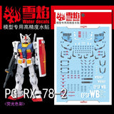 20250722 XUEYAN XY / SNOW FLAME PG 07 RX-78-2  Fluorescence Water slide decal