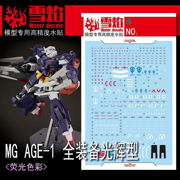 20250722 XUEYAN XY / SNOW FLAME MG-136 MG AGE-1 Full Glansa Water slide decal