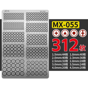M.S. MOSHI Tool MX055-MX058 Screw Style Metal Etching sheet Detail Upgrade Parts fit for MG HG General Use