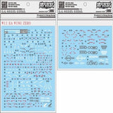 DL DALIN Water slide decal W11 MG WING ZERO EW KA