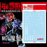 20250722 XUEYAN XY / SNOW FLAME MG-48 MG Z'GOK General Use High-Accuracy Fluorescence Water slide decal