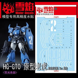 20250722 XUEYAN XY / SNOW FLAME HG 07-2 GTO Proto Gouf Ver.Blue Fluorescence Water slide decal