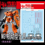20250722 XUEYAN XY / SNOW FLAME MG 168 1/100 SEED GINN Miguel Ayman Water slide decal