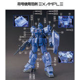GUGU HG 1/144 RX79-BD BULE DESTINY Water Slide Decal GUGUHG004
