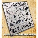 Alexen AJ0111 AJ0112 AJ0113 AJ0114 AJ0115 AJ0116 Stencil Rapidly Aging Assistant Stencil Tools Raindrop imprint / Splashing soil Type Stencil Tools