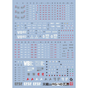 EVO RG RX-78-2 2.0 RG RX-78-2 Ver 2.0 Fluo water slide decal Collectibles