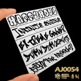Alexen AJ0052 AJ0053 AJ0054 AJ0055 Stencil Tools for 1/35 1/32 Vehicle Tank Wall Graffiti Spray Stencil