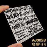 Alexen AJ0052 AJ0053 AJ0054 AJ0055 Stencil Tools for 1/35 1/32 Vehicle Tank Wall Graffiti Spray Stencil