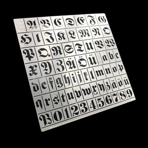Alexen AJ0047 Stencil Tools for WW2 German Fraktur Letter Style