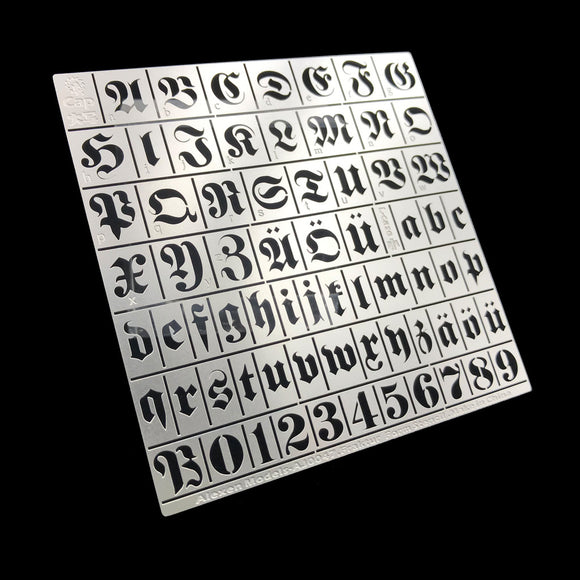Alexen AJ0047 Stencil Tools for WW2 German Fraktur Letter Style