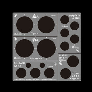 Alexen AJ0152 Stencil Tools for WW2 Germany Tank Road Wheels