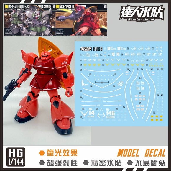 DLマスターデカールコレクティブルズより、H060ゲルググ（赤い彗星Ver+通常Ver）HG蛍光水転写デカールが登場！