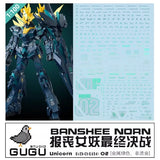 GUGU MPB036 MG 1/100 Unicorn Banshee Norn Finnal Battle Ver Water Slide Decal (Model not included) GUGUMG016 GUGUMG016