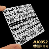Alexen AJ0052 AJ0053 AJ0054 AJ0055 Stencil Tools for 1/35 1/32 Vehicle Tank Wall Graffiti Spray Stencil