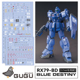 GUGU HG 1/144 RX79-BD BULE DESTINY Water Slide Decal GUGUHG004