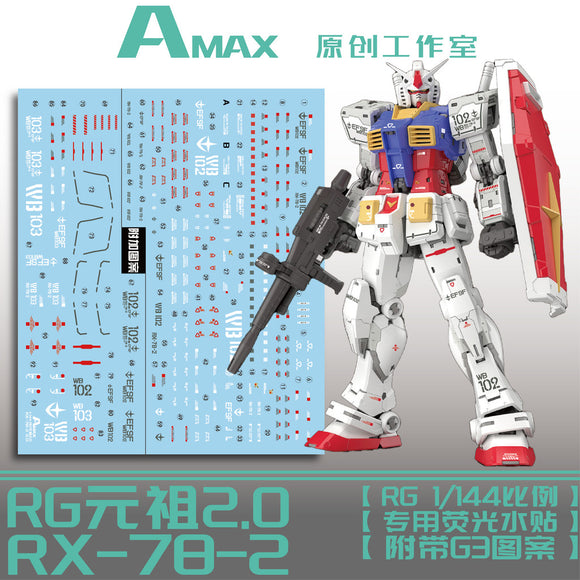 AMAX Water Slide Decal RG 1/144 RG RX-78-2 2.0 AMAXRG001