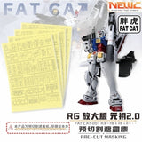 NewC 1/100 FAT CAT RGU RG-78-2 2.0 PRO Masking Tape Pre Cut / 3D Printing Upgrade Parts (Kits not included)