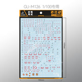GUGU M126 MG 1/100 Victory Ver.Ka V Water Slide Decal (Model not included) GUGUMG014 GUGUMG014