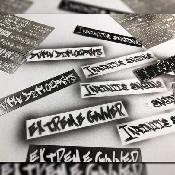 Alexen AJ0052 AJ0053 AJ0054 AJ0055 Stencil Tools for 1/35 1/32 Vehicle Tank Wall Graffiti Spray Stencil