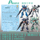 AMAX Water Slide Decal HG 1/144 the Core 1.0 Earthree / Jupitive / Uraven / Nepteight AMAXHG001