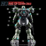 YAN Water slide decal FOR HG AMS-129 Geara Zulu All Type Fluo Type NO KITS